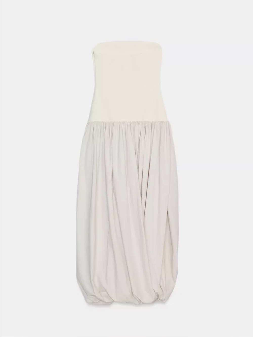 Zara combination maxi strapless dress